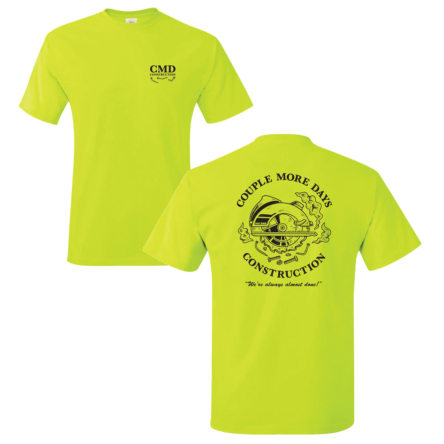Couple More Days Construction - Safety Green Tee - Image 3